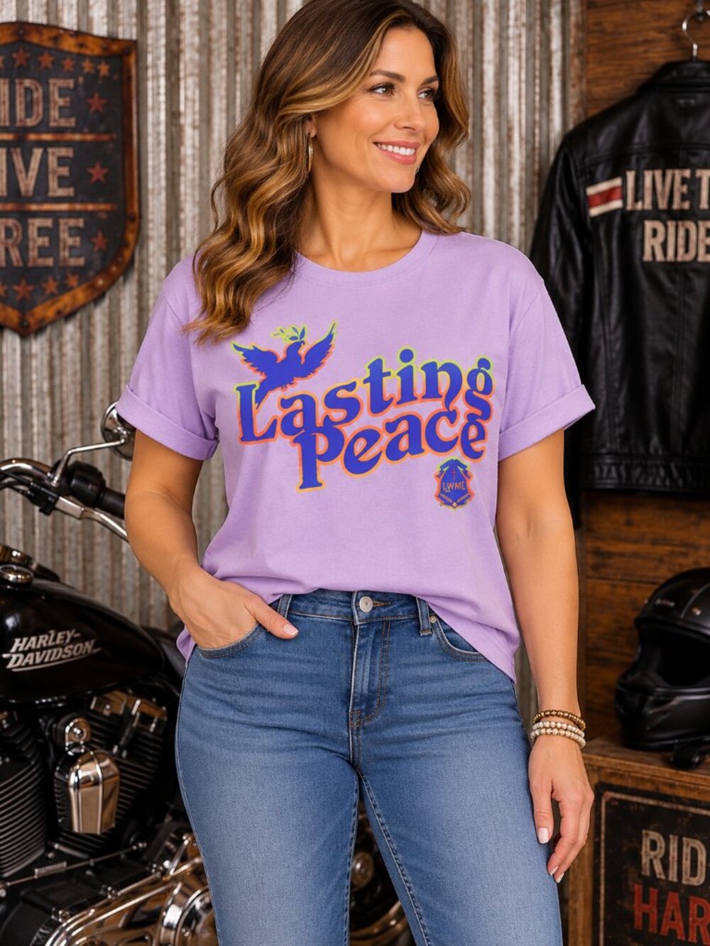 Hanes Lavender Graphic Tee - Lasting Peace